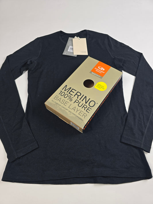Icebreaker 200 Oasis Longsleeve Crewe Zwart Nieuw Dames XS