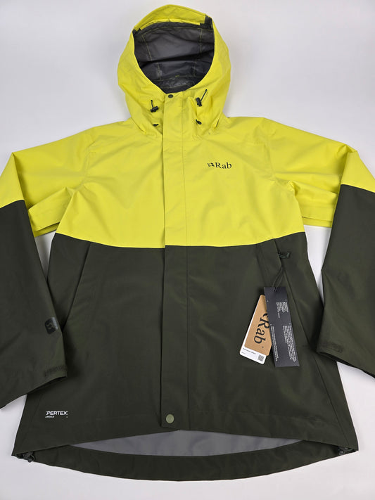 Rab Downpour Jacket Pollen/Army Medium