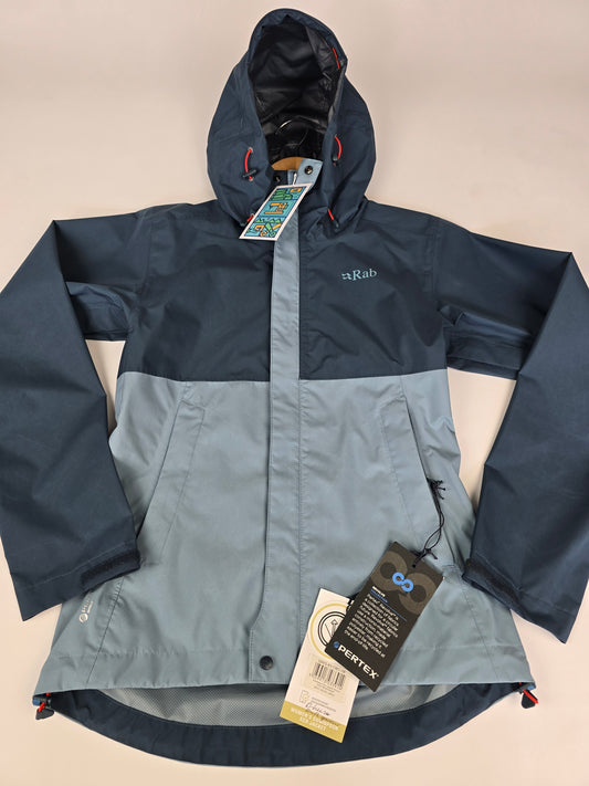 Rab Downpour Eco Jacket Wmns Orion Blue/Citadel Size 08