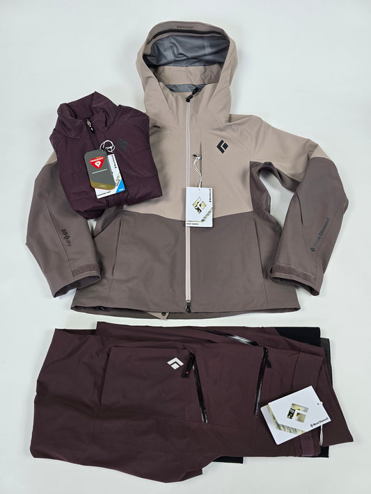 Black Diamond Hardshell Ski Set Rose Bordeaux Dames S