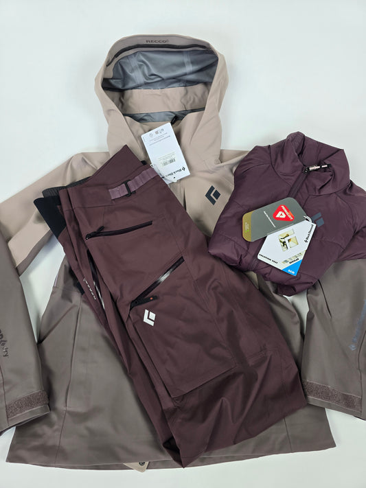 Black Diamond Hardshell Ski Set Rose Bordeaux Dames S