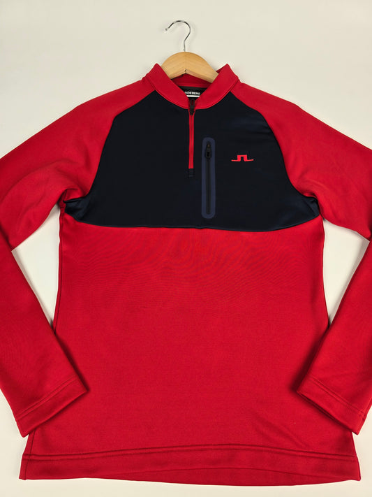 J.Lindeberg Adam Quarter Zip Mid Layer Barbados Cherry Heren S