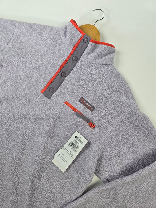Columbia Helvetia™ II Cropped Half Snap Fleece Lavender Pearl. Shale Purple. Zing M