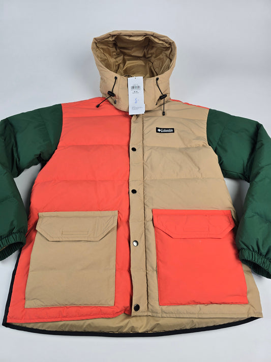 Columbia Wallowa™ Down Hooded Jacket Canoe. Zing. Rain Forest. Black M