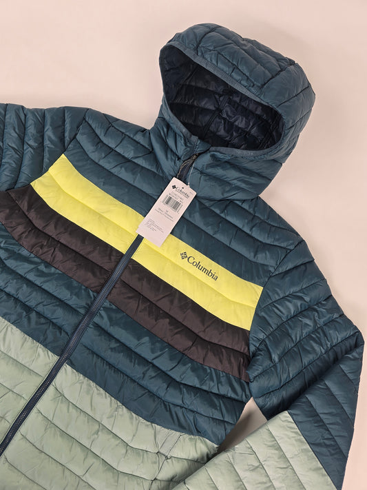 Columbia Powder Pass™ Hooded Jacket Crushed Blue. Everblue. Neon Light. Shrk M