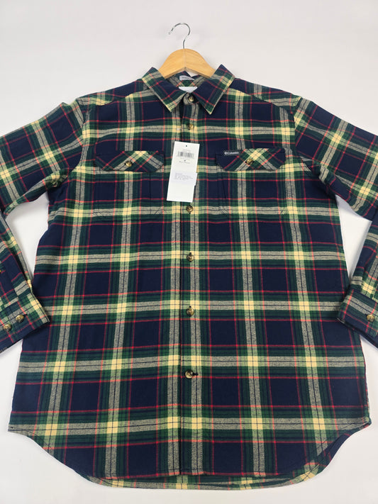 Columbia Flare Gun™ Stretch Flannel Coll Navy Two Lane Tartan Heren M