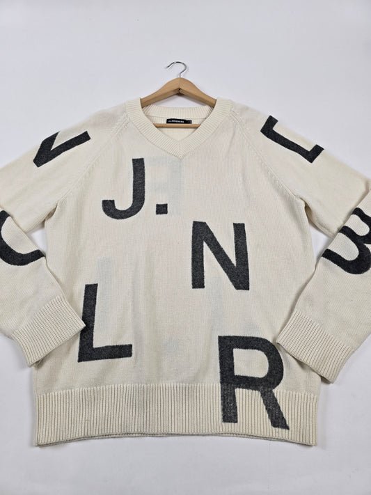 J.Lindeberg Vitor V-neck Sweater Beige Heren XL