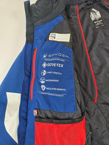 Spyder Leader Skijas Blauw Wit Heren M