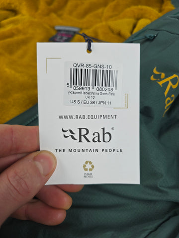 Rab VR Summit Jacket Wmns Green Slate Size 10