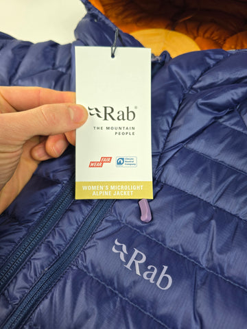 Rab Microlight Alpine Jacket Wmns Patriot Blue (Marmalade) Size 12