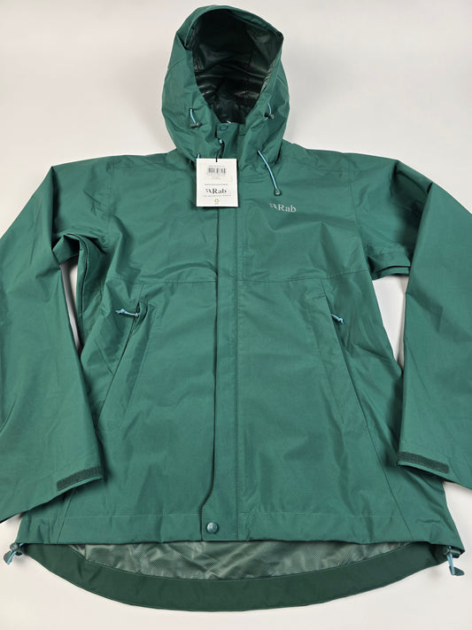 Rab Downpour Eco Jacket Wmns Eucalyptus Size 12