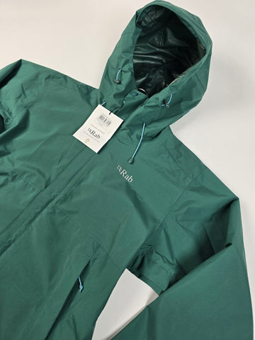 Rab Downpour Eco Jacket Wmns Eucalyptus Size 12