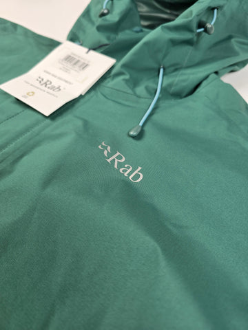 Rab Downpour Eco Jacket Wmns Eucalyptus Size 12