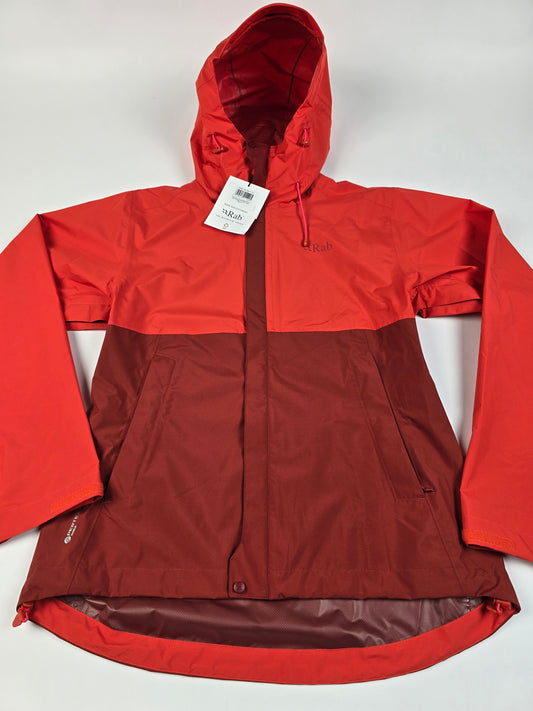 Rab Downpour Eco Jacket Wmns Red Grapefruit/Tuscan Red Size 12