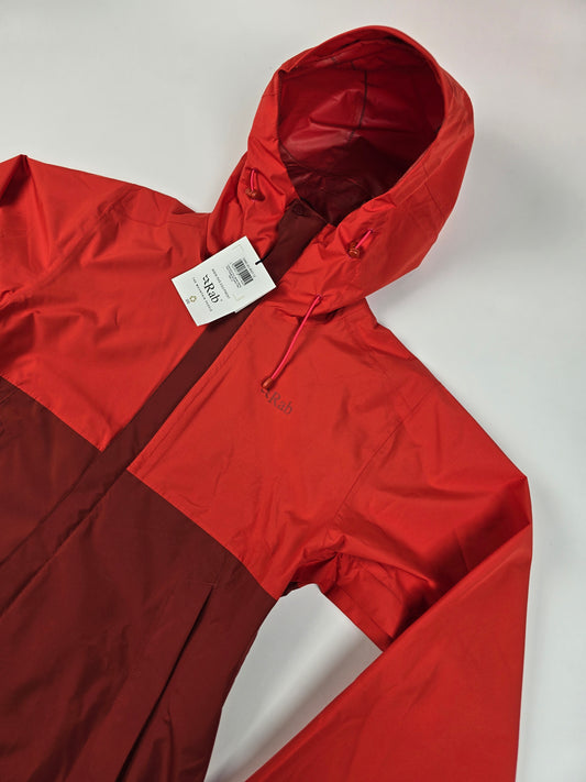 Rab Downpour Eco Jacket Wmns Red Grapefruit/Tuscan Red Size 12