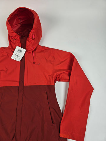 Rab Downpour Eco Jacket Wmns Red Grapefruit/Tuscan Red Size 12