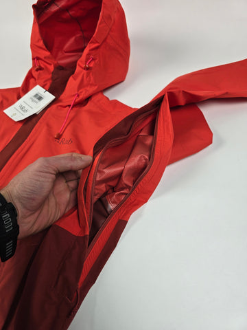 Rab Downpour Eco Jacket Wmns Red Grapefruit/Tuscan Red Size 12