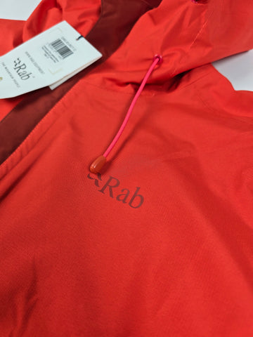 Rab Downpour Eco Jacket Wmns Red Grapefruit/Tuscan Red Size 12