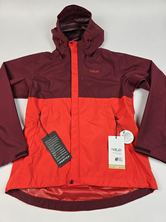 Rab Downpour Eco Jacket Wmns Deep Heather/Red Grapefruit Size 12