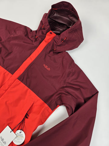 Rab Downpour Eco Jacket Wmns Deep Heather/Red Grapefruit Size 12