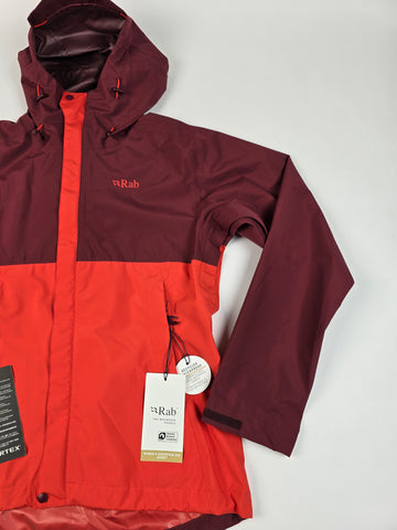 Rab Downpour Eco Jacket Wmns Deep Heather/Red Grapefruit Size 12