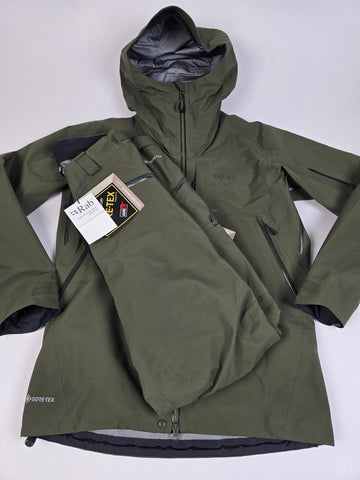 Rab Goretex Performance Shell Ski Set Army Nieuw! Heren M