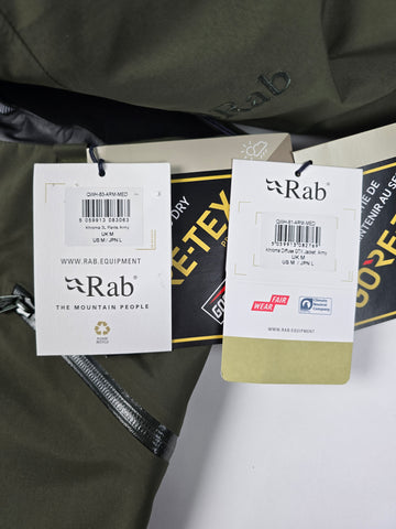 Rab Goretex Performance Shell Ski Set Army Nieuw! Heren M