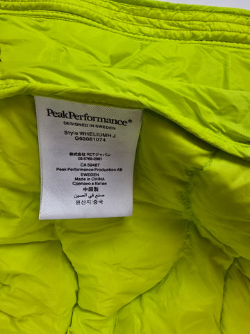 Peak Performance Helium Donsjas Geel Reparatie Dames M