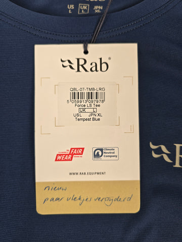 Rab Force LS Tee Tempest Blue Large