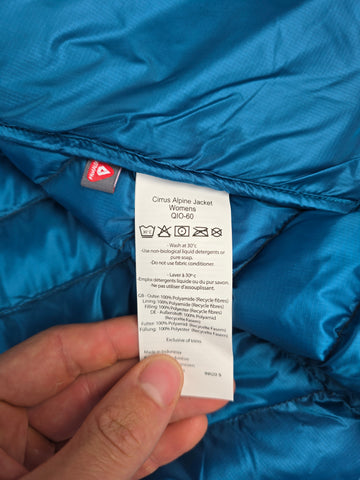 Rab Cirrus Alpine Jacket Wmns Beluga Size 12