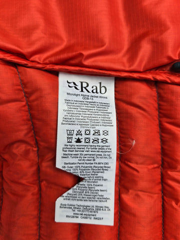 Rab Microlight Alpine Jacket Wmns Orion Blue Size 10