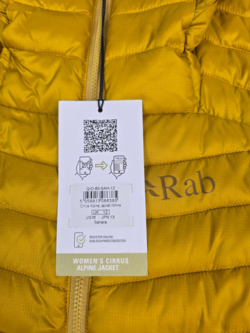 Rab Cirrus Alpine Jacket Wmns Sahara Size 12
