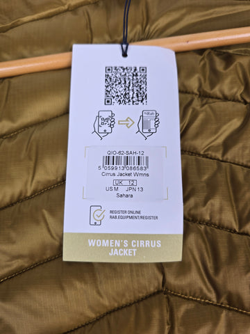 Rab Cirrus Jacket Wmns Sahara Size 12