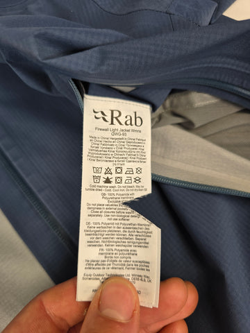 Rab Firewall Light Jacket Wmns Tempest Blue Size 10