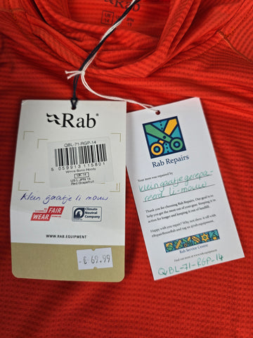 Rab Sonic Hoody Wmns Red Grapefruit Size 14