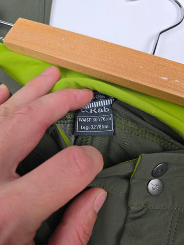 Rab Incline Pants Army 30" Regular Leg