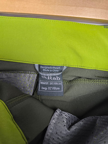 Rab Incline Pants Army 34" Regular Leg