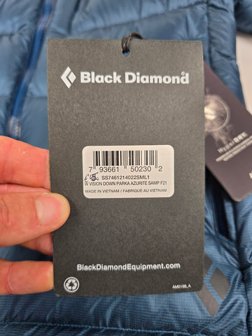 Black Diamond Vision Down Parka Blauw Dames S
