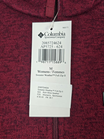 Columbia Sweater Weather™ Full Zip II Rich Wine Heather M