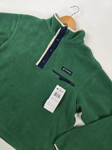 Columbia Helvetia™ II Cropped Half Snap Fleece Rain Forest. Collegiate Navy. Dark Stone M