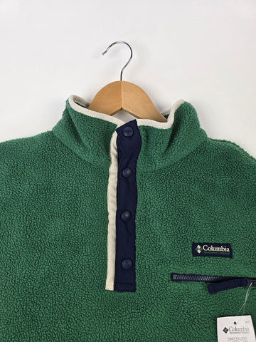 Columbia Helvetia™ II Cropped Half Snap Fleece Rain Forest. Collegiate Navy. Dark Stone M