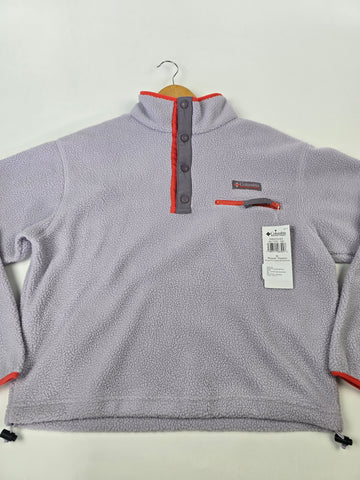 Columbia Helvetia™ II Cropped Half Snap Fleece Lavender Pearl. Shale Purple. Zing M