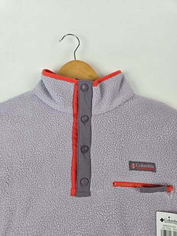 Columbia Helvetia™ II Cropped Half Snap Fleece Lavender Pearl. Shale Purple. Zing M