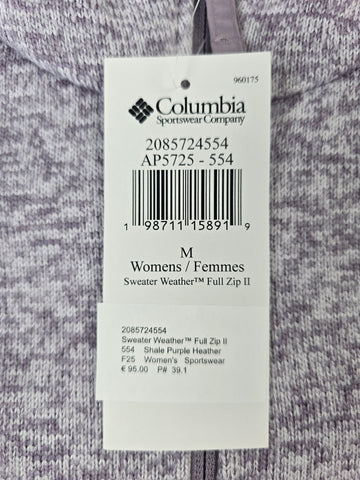 Columbia Sweater Weather™ Full Zip II Shale Purple Heather M
