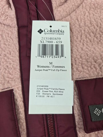 Columbia Juniper Peak™ Full Zip Fleece Eraser Pink. Rich Wine M