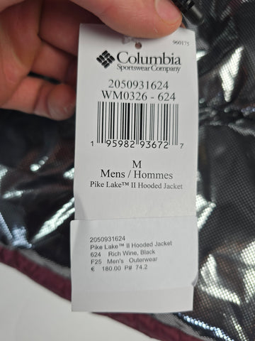 Columbia Pike Lake™ II Hooded Jacket Rich Wine. Black M