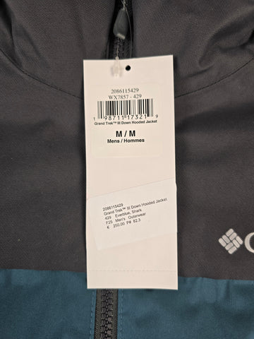 Columbia Grand Trek™ III Down Hooded Jacket Everblue. Shark M