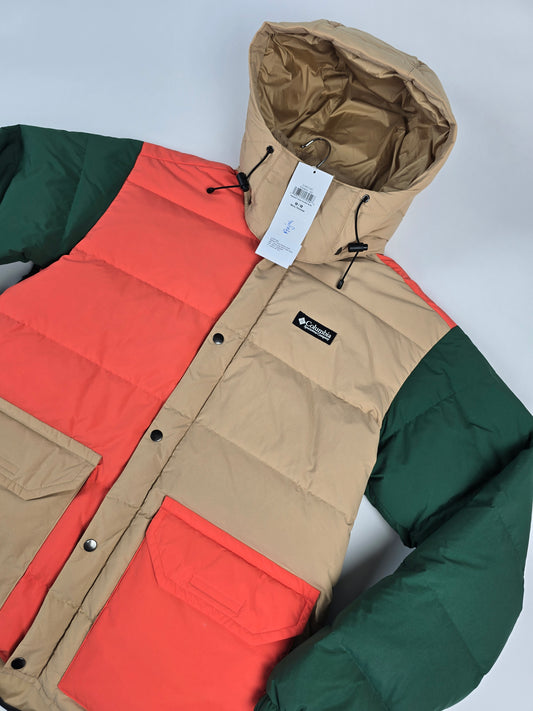 Columbia Wallowa™ Down Hooded Jacket Canoe. Zing. Rain Forest. Black M