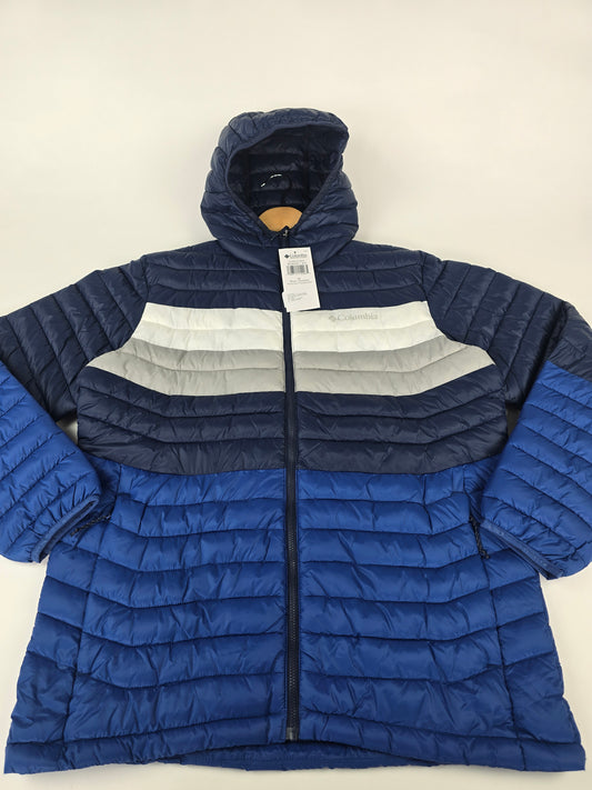 Columbia Powder Pass™ Hooded Jacket Mtn Blue. Coll Navy. White. Colm Grey M