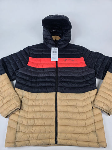 Columbia Powder Pass™ Hooded Jacket Canoe. Black. Zing. Shark M